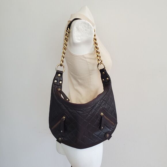 Tanner Vintage Quilted Italian Leather Hobo Bag Boho Hippie Western 80s 90s - Picture 3 of 16